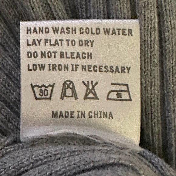 Tam Ware Dress Gray Ribbed Knit V Neck Long Sleeve Sweater Bodycon Dress Small - Picture 11 of 12